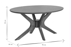 Table basse ovale bois foncé noyer L90 cm DIELLI