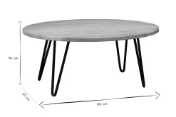 Table basse ovale bois manguier massif L100 cm VIBES