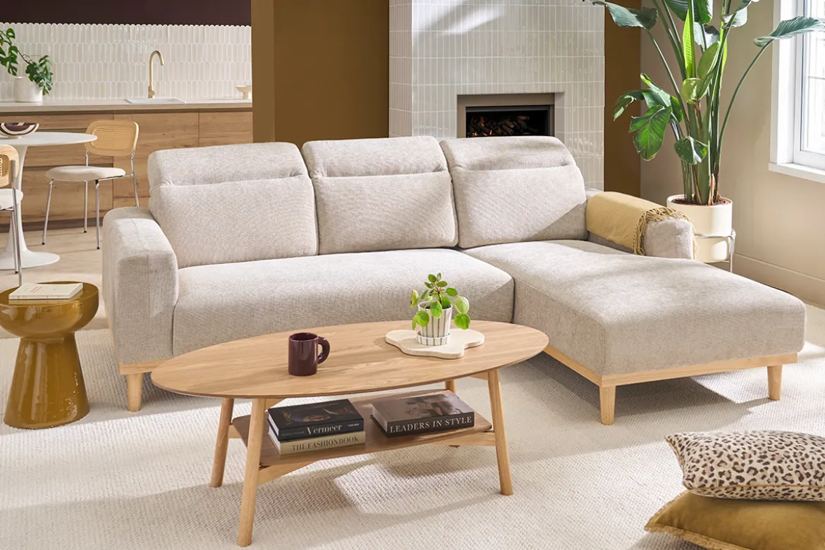 Table basse ovale en bois clair L120 cm HANAE