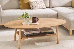 Table basse ovale en bois clair L120 cm HANAE