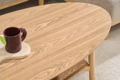 Table basse ovale en bois clair L120 cm HANAE