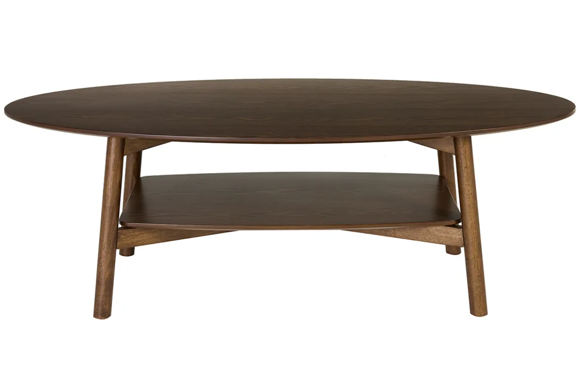 Table basse ovale en bois foncé L120 cm HANAE