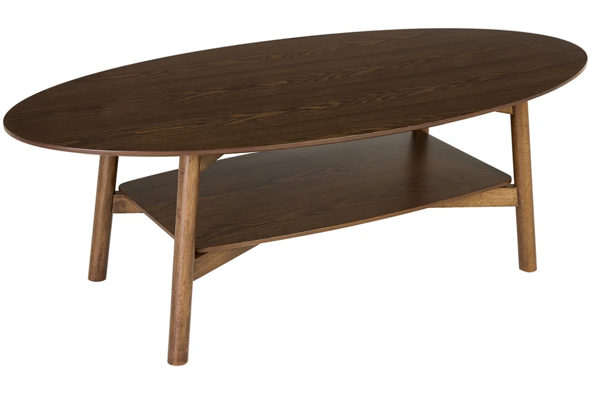 Table basse ovale en bois foncé L120 cm HANAE