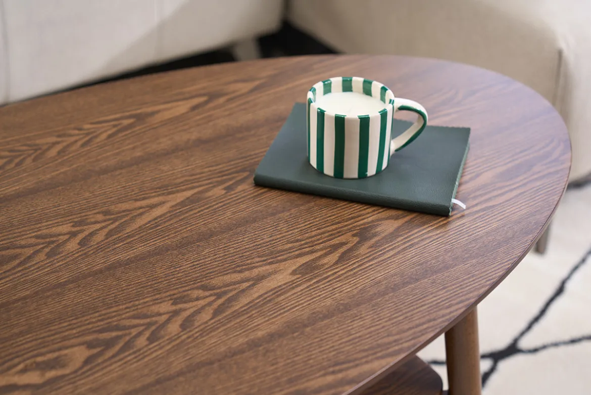 Table basse ovale en bois foncé L120 cm HANAE