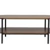 Table basse ovale finition bois foncé noyer et métal L115 cm BRUNA