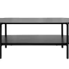 Table basse ovale finition bois noir et métal L115 cm BRUNA