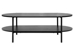 Table basse ovale finition bois noir et métal L115 cm BRUNA