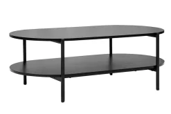 Table basse ovale finition bois noir et métal L115 cm BRUNA