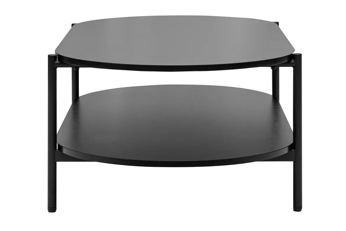 Table basse ovale finition bois noir et métal L115 cm BRUNA