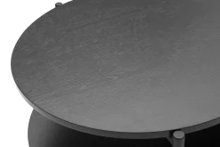 Table basse ovale finition bois noir et métal L115 cm BRUNA