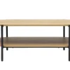 Table basse ovale finition bois clair chêne et métal L115 cm BRUNA