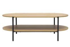 Table basse ovale finition bois clair chêne et métal L115 cm BRUNA