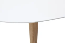 Table basse ovale scandinave blanc et bois clair chêne L120 cm EKKA