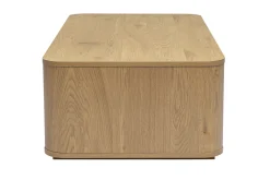 Table basse rectangulaire avec rangement 2 tiroirs finition bois clair chêne L120 cm NEGAN