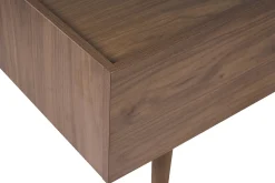 Table basse rectangulaire avec rangements 2 tiroirs finition bois foncé noyer L120 cm SANAA