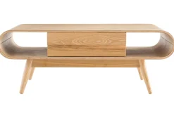 Table basse rectangulaire avec rangements scandinave bois clair L120 cm BALTIK