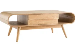 Table basse rectangulaire avec rangements scandinave bois clair L120 cm BALTIK