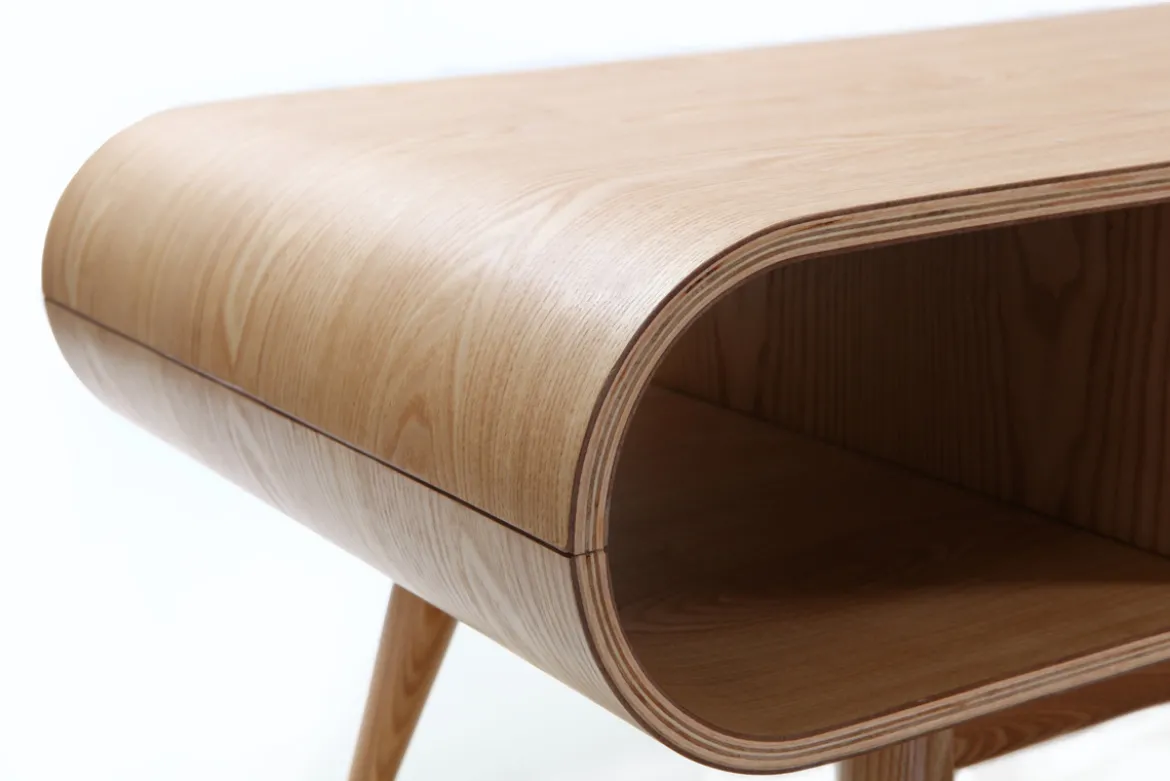 Table basse rectangulaire avec rangements scandinave bois clair L120 cm BALTIK