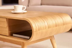 Table basse rectangulaire avec rangements scandinave bois clair L120 cm BALTIK