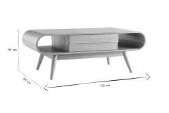Table basse rectangulaire avec rangements scandinave bois clair L120 cm BALTIK