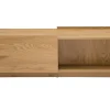 Table basse rectangulaire avec rangements 2 tiroirs finition bois clair chêne L120 cm MADERO