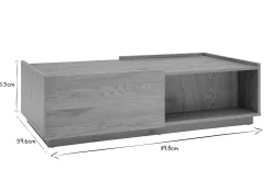 Table basse rectangulaire avec rangements 2 tiroirs finition bois clair chêne L120 cm MADERO