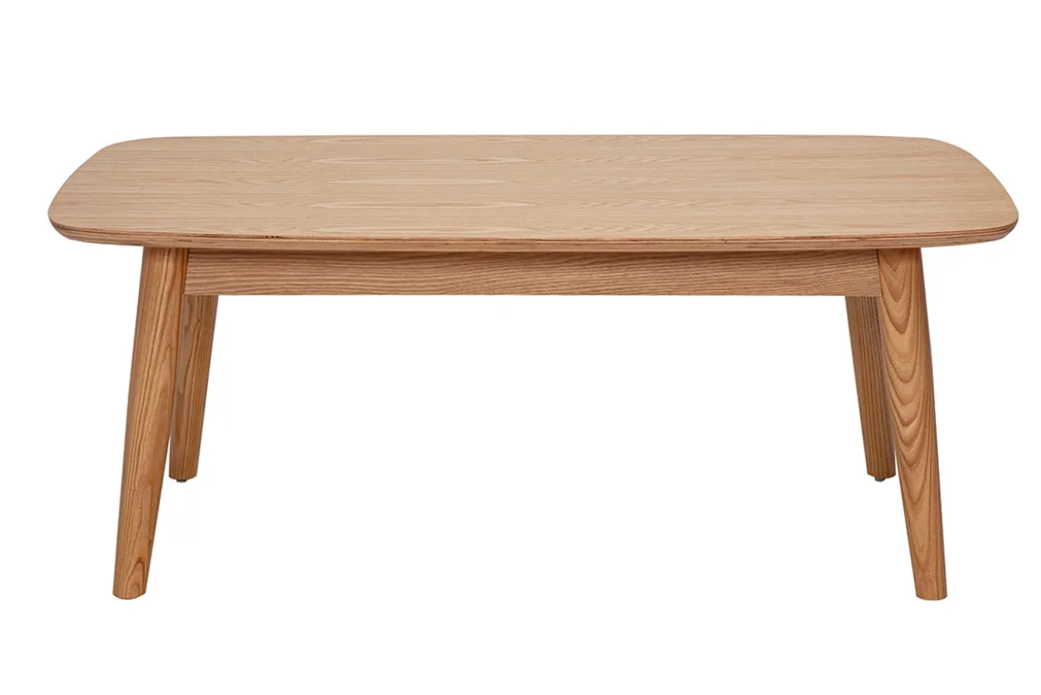 Table basse rectangulaire bois clair frêne L100 cm NORDECO