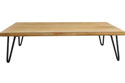 Table basse rectangulaire bois manguier massif et métal noir L117 cm VIBES