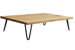 Table basse rectangulaire bois manguier massif et métal noir L117 cm VIBES