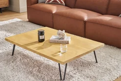 Table basse rectangulaire bois manguier massif et métal noir L117 cm VIBES