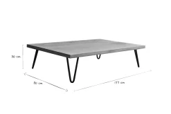 Table basse rectangulaire bois manguier massif et métal noir L117 cm VIBES