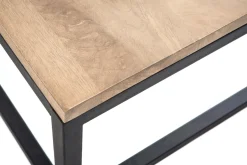 Table basse rectangulaire bois clair manguier massif et métal noir L120 cm FACTORY