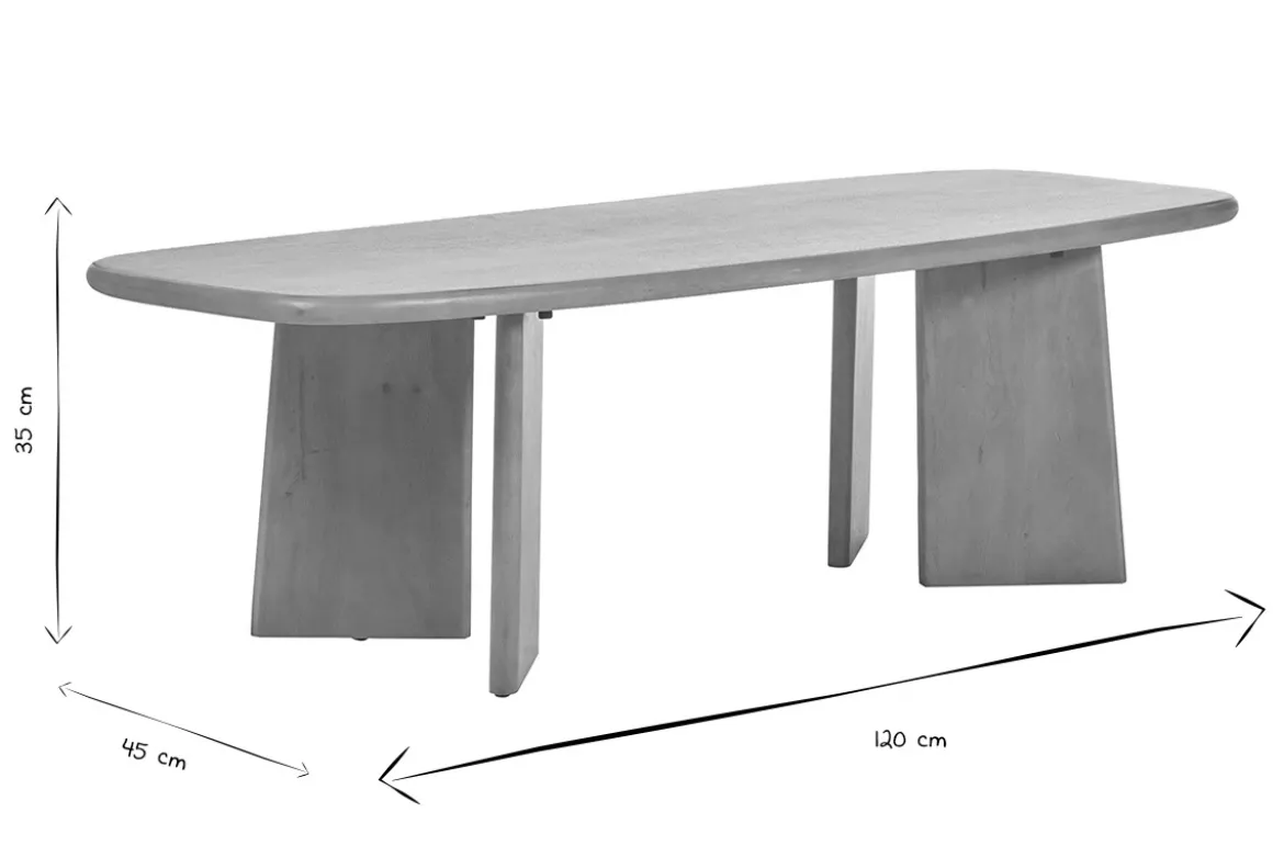 Table basse rectangulaire en bois manguier massif L120 cm SOTA