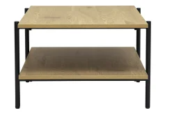 Table basse rectangulaire finition bois clair chêne et métal noir L80 cm PIPPA