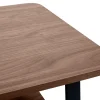 Table basse rectangulaire finition bois noyer et métal L120 cm MICHA