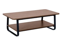 Table basse rectangulaire finition bois noyer et métal L120 cm MICHA