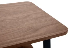 Table basse rectangulaire finition bois noyer et métal L120 cm MICHA