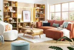 Table basse rectangulaire scandinave bois clair L118 cm TAKLA