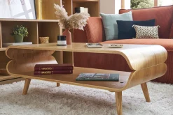 Table basse rectangulaire scandinave bois clair L118 cm TAKLA