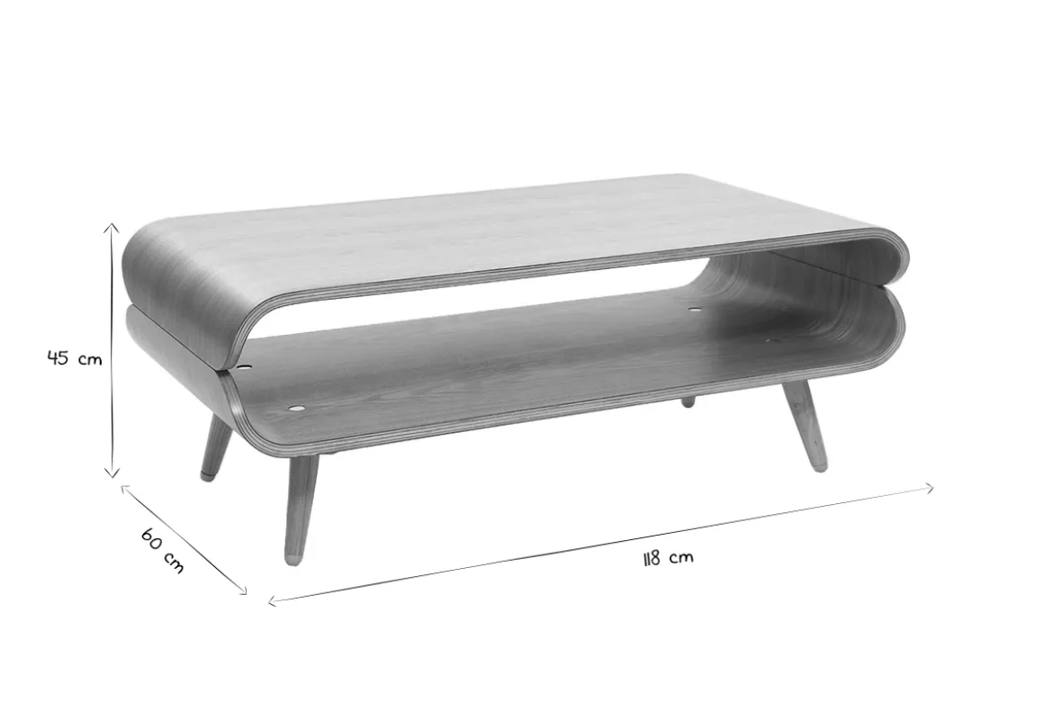 Table basse rectangulaire scandinave bois clair L118 cm TAKLA