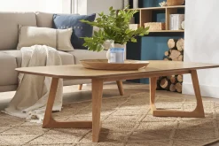 Table basse rectangulaire scandinave bois clair L150 cm JUKE