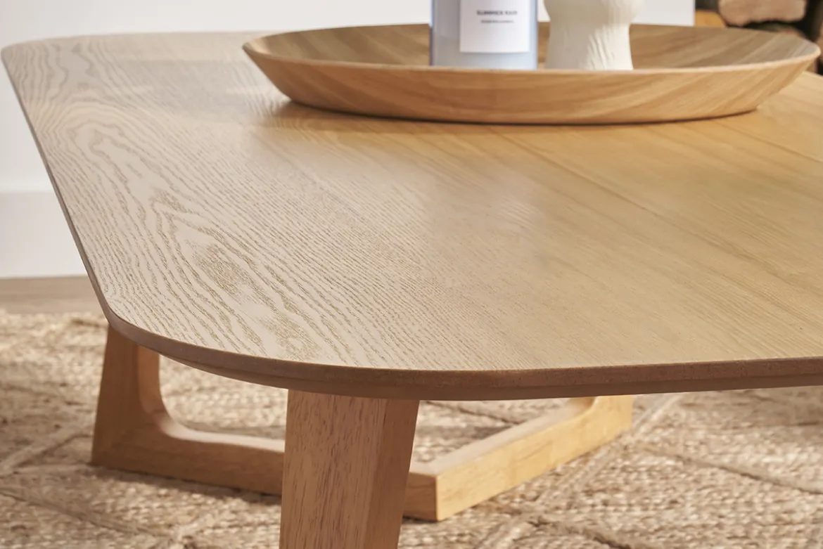 Table basse rectangulaire scandinave bois clair L150 cm JUKE