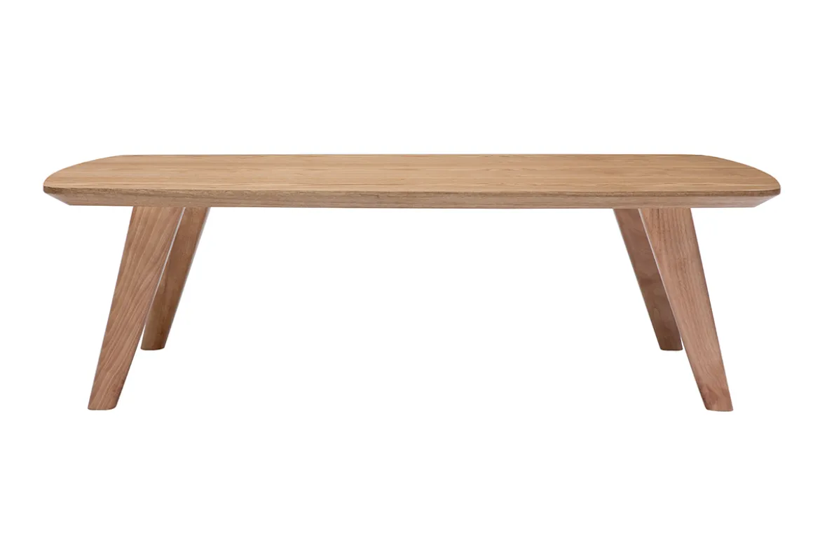 Table basse rectangulaire scandinave bois clair L120cm FIFTIES