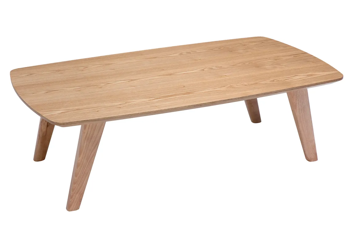 Table basse rectangulaire scandinave bois clair L120cm FIFTIES
