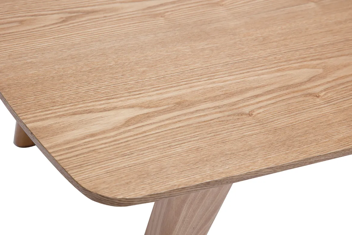 Table basse rectangulaire scandinave bois clair L120cm FIFTIES