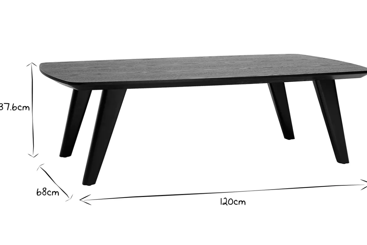 Table basse rectangulaire scandinave bois clair L120cm FIFTIES