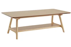 Table basse rectangulaire scandinave finition chêne L120 cm BAKAR