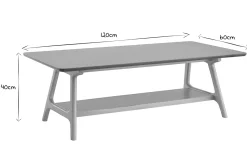 Table basse rectangulaire scandinave finition chêne L120 cm BAKAR