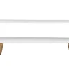 Table basse rectangulaire scandinave blanc et bois clair L118 cm TAKLA