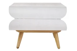 Table basse rectangulaire scandinave blanc et bois clair L118 cm TAKLA